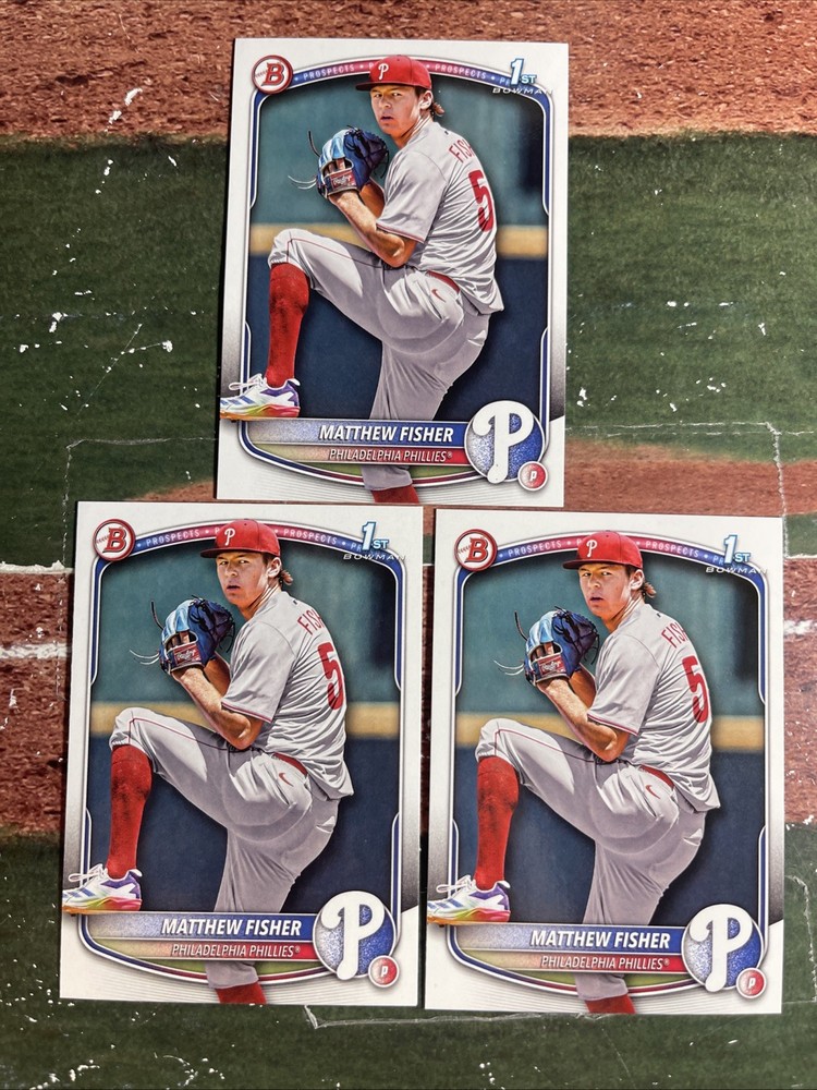 2025 Bowman Draft Matthew Fisher (3) Card 1st Bowman Lot Phillies #BD-106