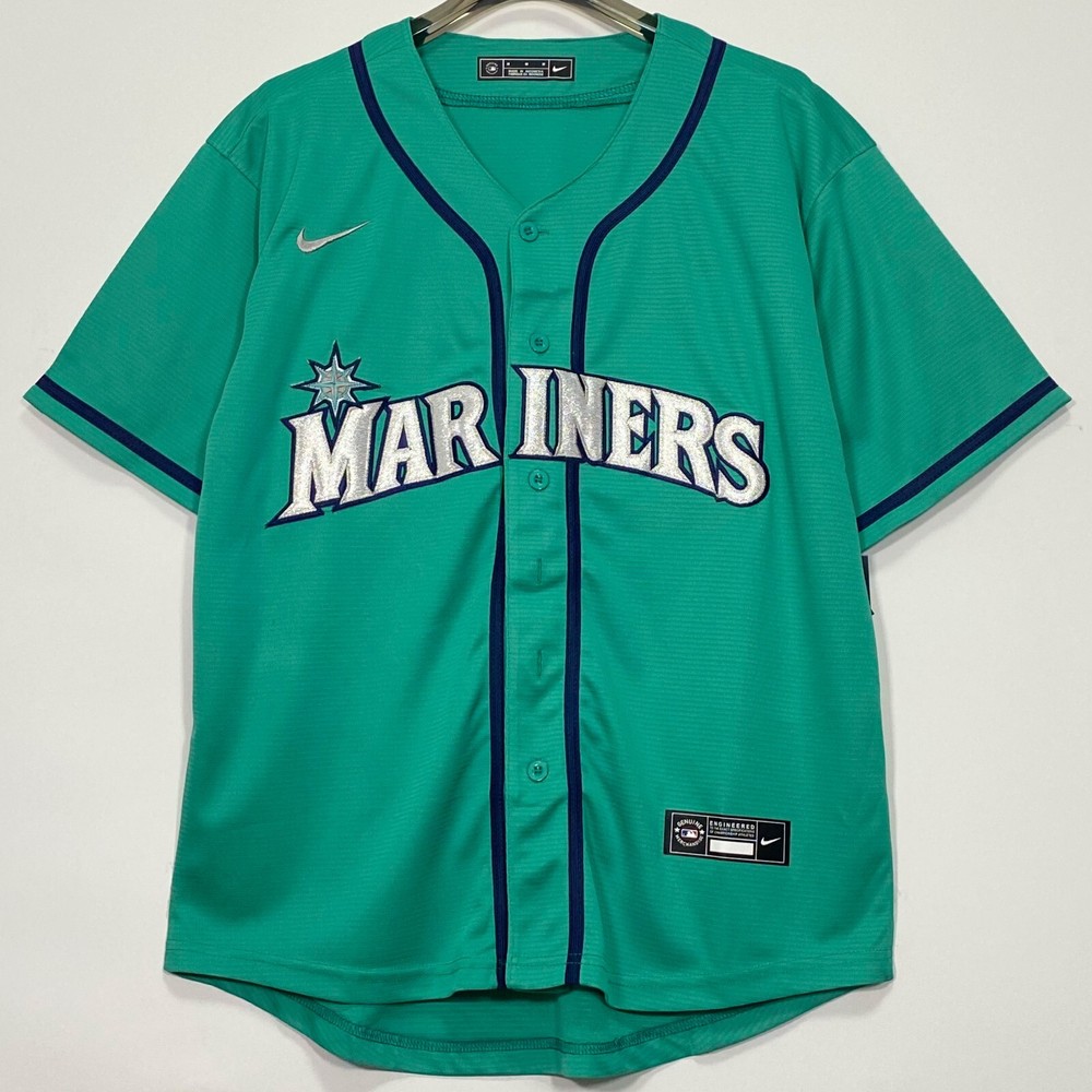 Mariners, Baseball Jersey, Blank, Stitched, Green, S/M/L/XL/2XL/3XL