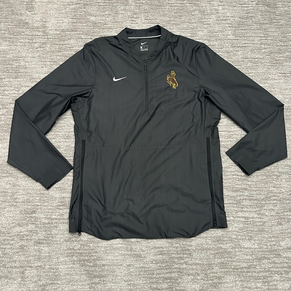 Wyoming Cowboys Jacket Mens Medium Gray NCAA Basketball Nike Quarter Zip