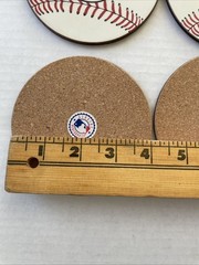 VINTAGE – CALIFORNIA ANGELS MLB – COASTERS SET OF 6, – 4¼ » Diameter