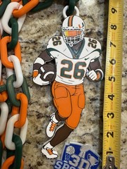 Miami Hurricanes Sean Taylor Hype Chain. 3d Printed NCAA Football Plastic.