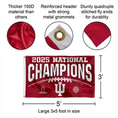 Indiana Hoosiers National Champions 2025 3×5 Flag
