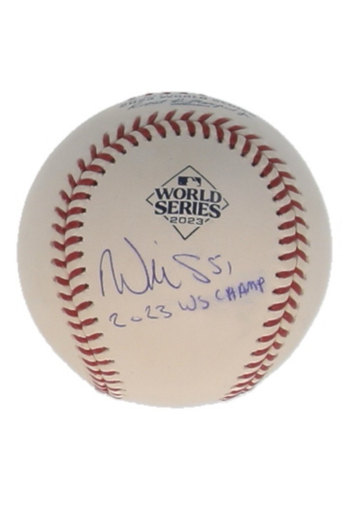 Will Smith Signed Official 2023 WS Logo Baseball Inscribed 23 WS Champs (Radtke)