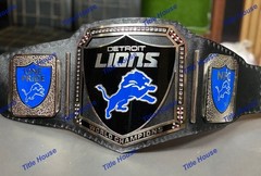 Custom Detroit Lions team World Championship Belt Adult Size 2MM Brass
