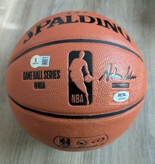 KARL ANTHONY TOWNS SIGNED NEW YORK KNICKS SPALDING BASKETBALL BECKETT & PSA COA