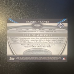 Topps 2011 Bowman Platinum Prospect Autographs Brandon Guyer Auto Rays #BPA-BG