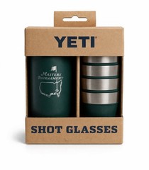 Master Golf Tournament Custom YETI Shot Glasses w/ Carrying Case -Forest Green