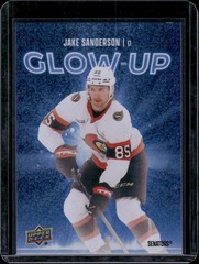 2025-26 Upper Deck #GU-3 Jake Sanderson Glow-Up Speckle Ottawa Senators