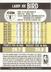 Larry Bird 1990-91 Fleer NBA Basketball – #8 – Boston Celtics