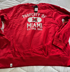 Miami University Redhawks Adidas Fleece Sweatshirt, Mens size 2XL, Red