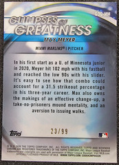 2020 Bowman Draft Glimpses of Greatness Insert Green /99 Max Meyer #GOG-MM