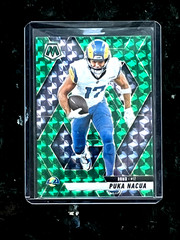 2025 Panini Mosaic Puka Nacua Green Prizm Parallel Los Angeles Rams #102