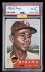 1953 Topps #220 Satchel Paige PSA 2.5 St. Louis Browns CENTERED MBA GOLD DIAMOND
