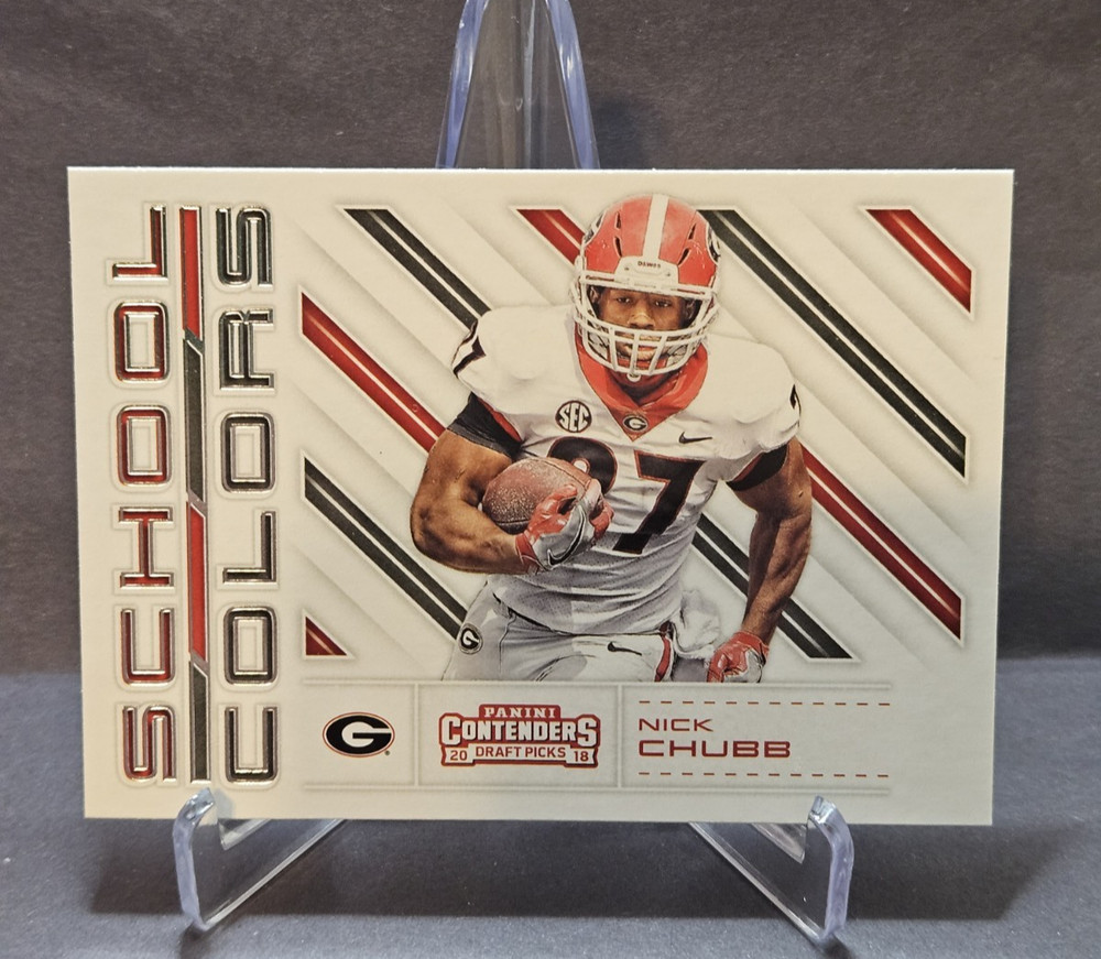 2018 Panini Contenders School Colors RC Nick Chubb #12 Rookie Georgia Bulldogs