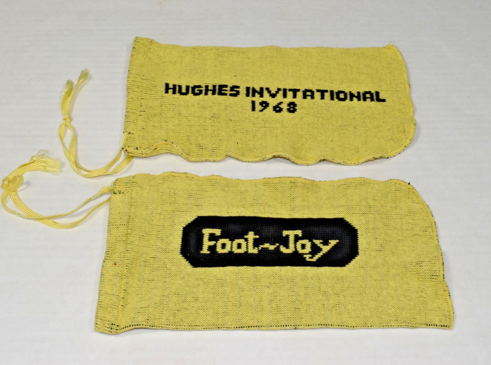 Vintage FootJoy Knit Golf Shoe Bags 1968 Hughes Invitational Golf Tournament