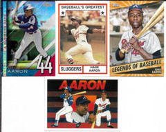 Hank Aaron 4 Card Lot with Legends of the Game & A Numbers Game NM