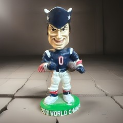 Pat The Patriot, New England Patriots, 2001 World Champs, Mini 4&Prime; Bobblehead