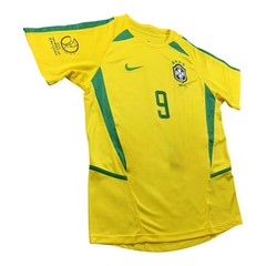 Ronaldo #9 Brazil 2002 World Cup Home Jersey – Men’s Retro Soccer Shirt – NEW