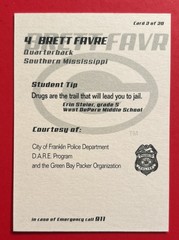 2003 GREEN BAY PACKERS BRETT FAVRE Regional Police Football Card NFL HOF FPD