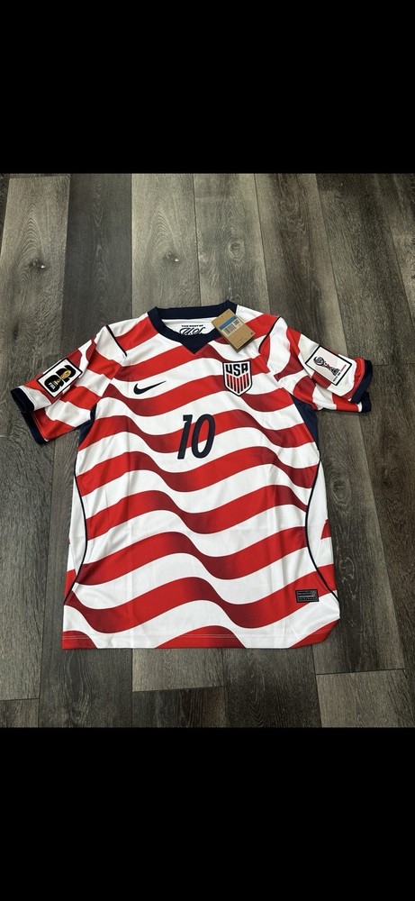 Nike USA Soccer Jersey Christian Pulisic #10 Men’s L White/Red/Navy
