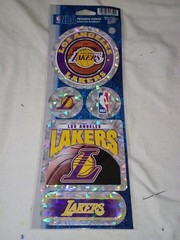 Los Angeles Lakers Set Of 5 Prismatic Stickers Wincraft