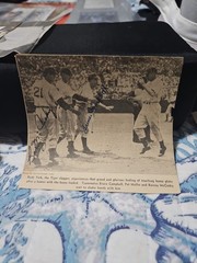 MLB Bruce Campbell & Barney McCosky Signed 1940 Newspaper Photo 5 x 4 1/2
