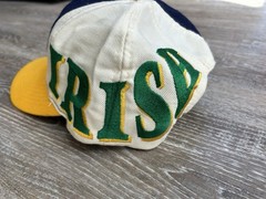 Vintage 90s Notre Dame Irish Snapback Hat Top Of The World Spellout Graffiti TOW