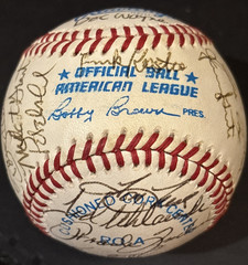 1980 s Old Timers AL Game Ball 30 Signed Roy Sievers Mudcat Grant Hank Aguirre