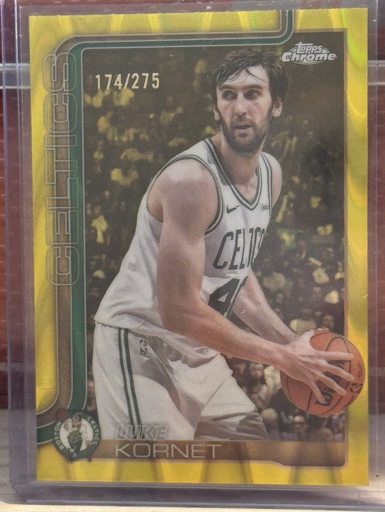 Topps 2025-26 Chrome Luke Kornet #37 Yellow RayWave Refractor /275 Celtics