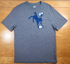 Indianapolis Colts T-shirt Mens Medium Gray Blue Adult Retro Casual Athletic Tee