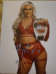 Blake Monroe Signed 11×14 Wwe Photo Holding Belt Tight Red Outfit Wwe Nxt