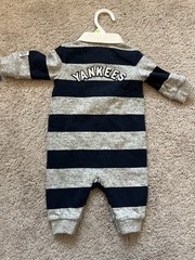 Polo Ralph Lauren New York Yankees One Piece Rugby Collar Infant Sz 3M Striped