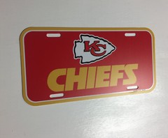 Kansas City Chiefs Logo Plastic License Plate NEW!! Free Shipping 6×12 Inches