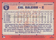 2026 TOPPS MLB – Cal Raleigh – 1991 35th Anniversary Insert #T91-88 Mariners