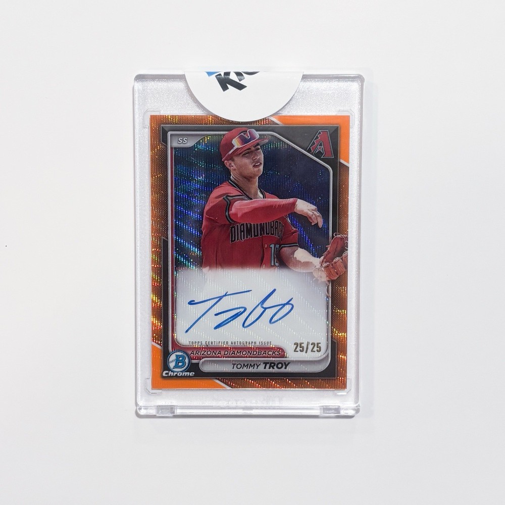 2024 Bowman Chrome Tommy Troy Orange Shimmer Refractor Auto Diamondbacks 25/25