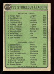 1974 TOPPS BASEBALL #207 Nolan Ryan Tom Seaver EX 1973 NL Leaders Mets Angels
