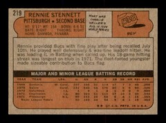 1972 Topps #219 Rennie Stennett RC EX/EX+ X3701965
