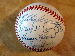 500 HR CLUB MANTLE WILLIAMS MAYS AARON (11) SIGNED AUTOGRAPHED MLB BALL PSA/LOA