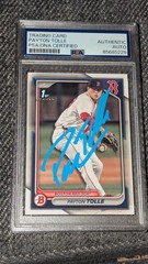 BOSTON RED SOX Payton Tolle SIGNED 2024 Bowman Draft ROOKIE CARD #BD-63 PSA DNA