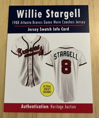 Sportscards.com Willie Stargell “Pops” Braves Used Jersey Swatch Baseball HOF