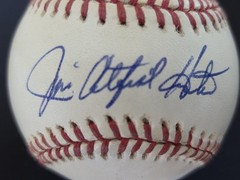 Jim Catfish Hunter signed OAL Baseball JSA CM60261