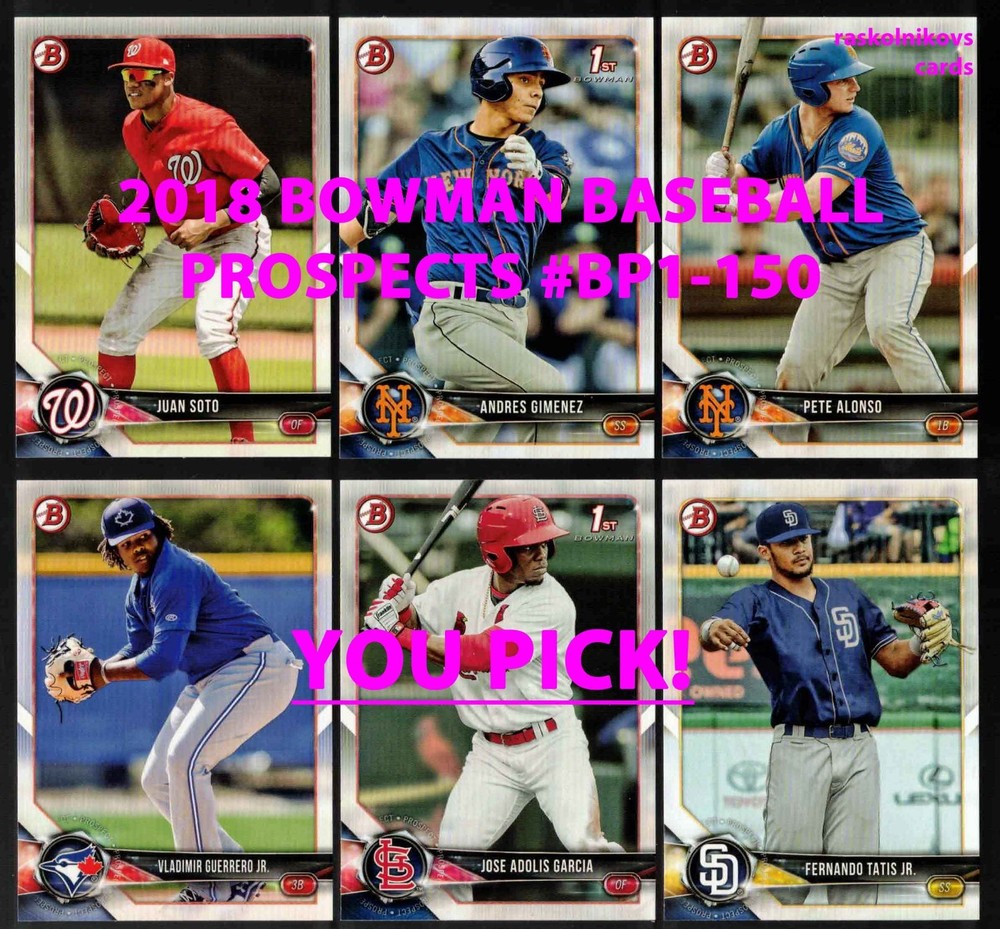 2018 Bowman Prospects #BP1-BP150 Your Choice $2 or 2 Card Minimum YOU PICK!
