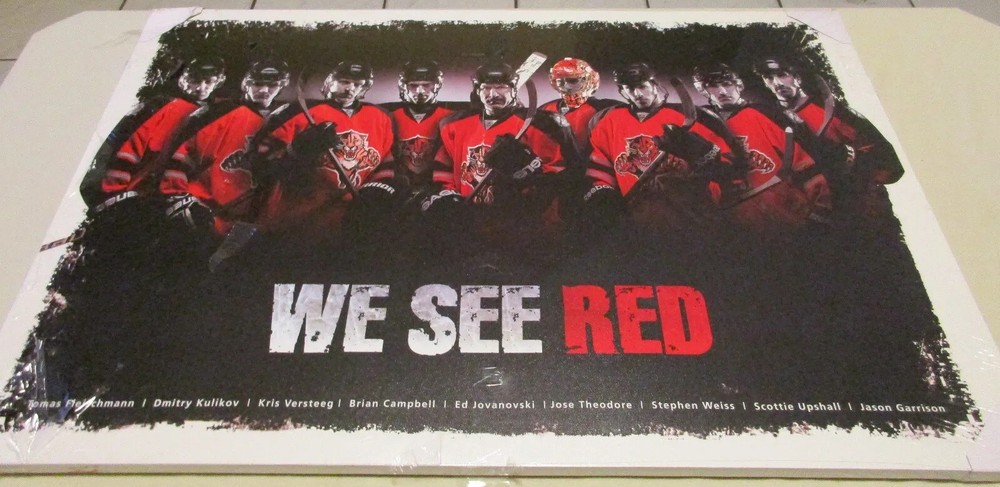 FLORIDA PANTHERS CANVAS PRINT 36&Prime;X24&Prime; WE SEE RED KULIKOV JOVANOVSKI NHL MAN CAVE