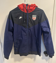 Nike USA Soccer Full-Zip Hooded Jacket Size S Navy Blue/Red/Black