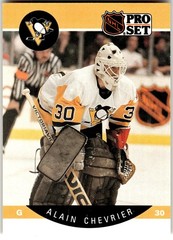 1990-91 Pro Set #230 Alain Chevrier Pittsburgh Penguins NHL Hockey
