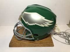 VTG 80s Philadelphia Eagles NFL Helmet Phone Telephone Kelly Green Riddell READ