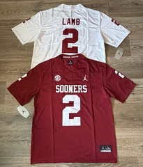 NEW CeeDee Lamb Oklahoma Sooners #2 Football Jersey! SHIPS SAME DAY!