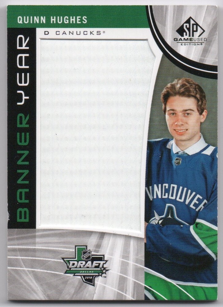 2019-20 SP Game Used Banner Year Draft &rsquo;18 #BD18QH Quinn Hughes