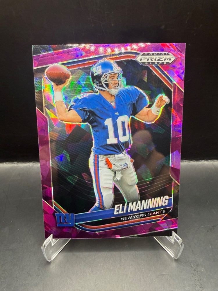 2025 Panini Prizm Black Eli Manning Purple Cracked Ice /149 #102 Giants