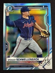 Spencer Schwellenbach 1st Rookie Card 2021 Bowman Chrome Sky Blue Refractor